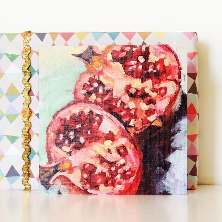 Sue Fawthrop 'Pomegranates' Still Life Art Card