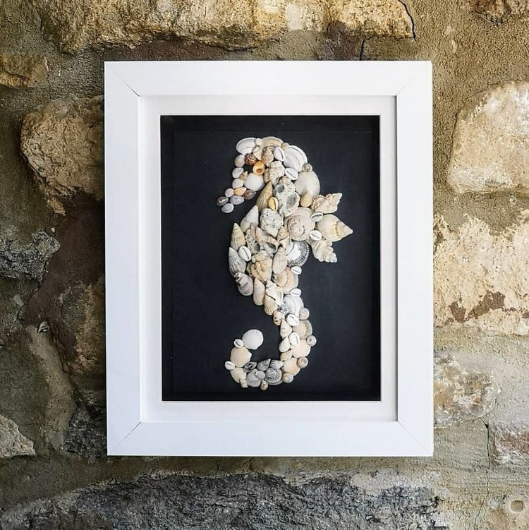 Annie Baxter ‘Studland Seahorse’ Framed Seashells Original