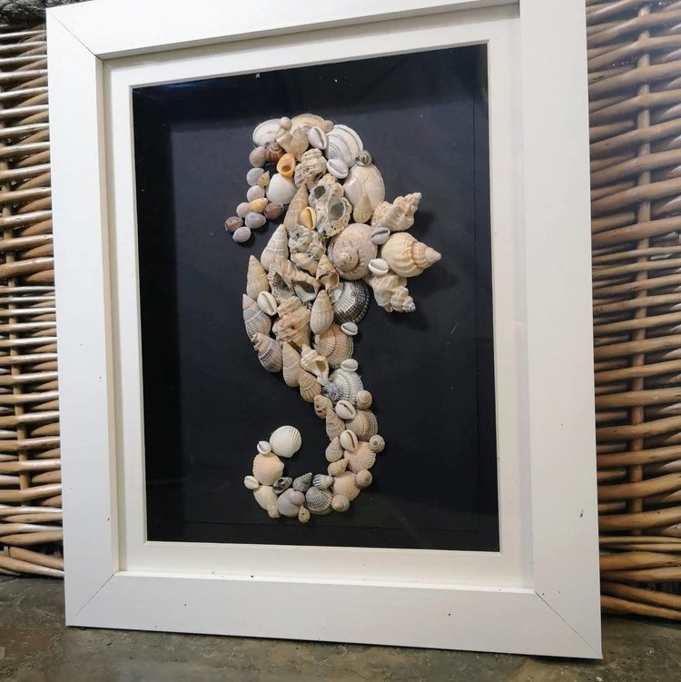 Annie Baxter ‘Studland Seahorse’ Framed Seashells Original