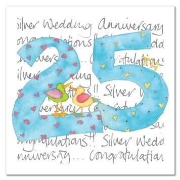 Emma Ball 25th Wedding Anniversary (Silver) Card