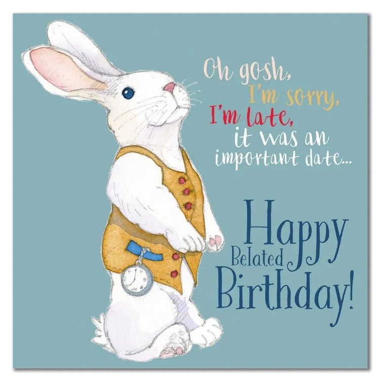 Emma Ball Rabbit 'Belated Birthday' Card