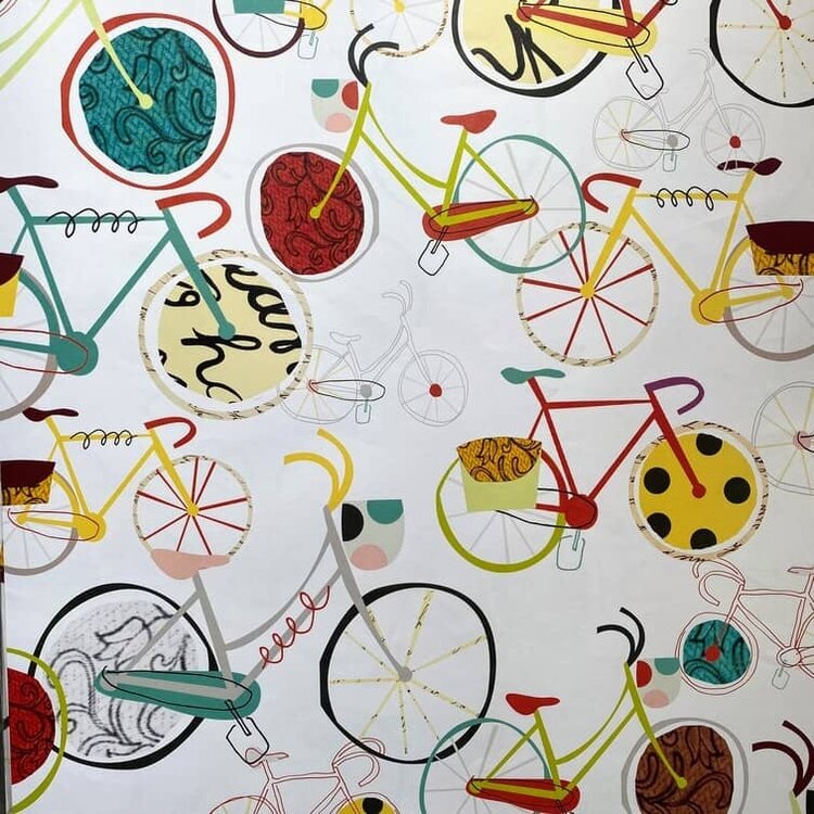 Caroline Gardner Bike Pattern Gift Wrap