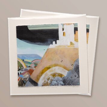 Kim Day Small 'On the Way Home' Corfe Castle Mounted Print