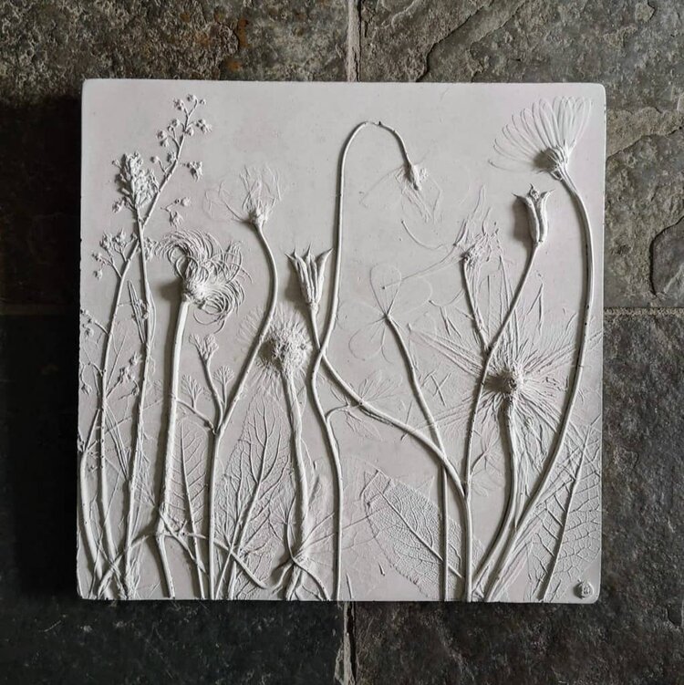Rachel Dein Large Concrete Clematis Plaque