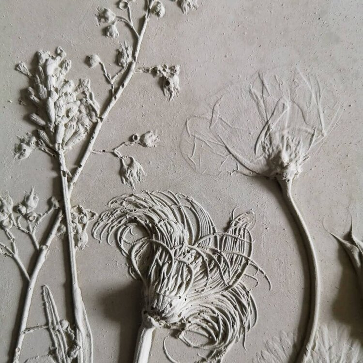 Rachel Dein Large Concrete Clematis Plaque