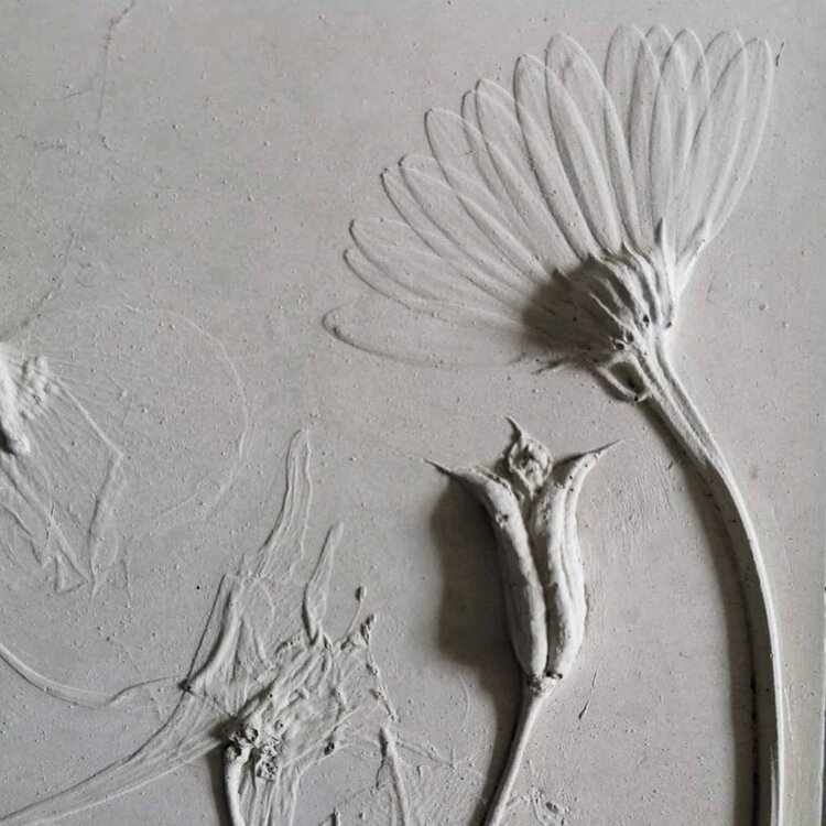 Rachel Dein Large Concrete Clematis Plaque