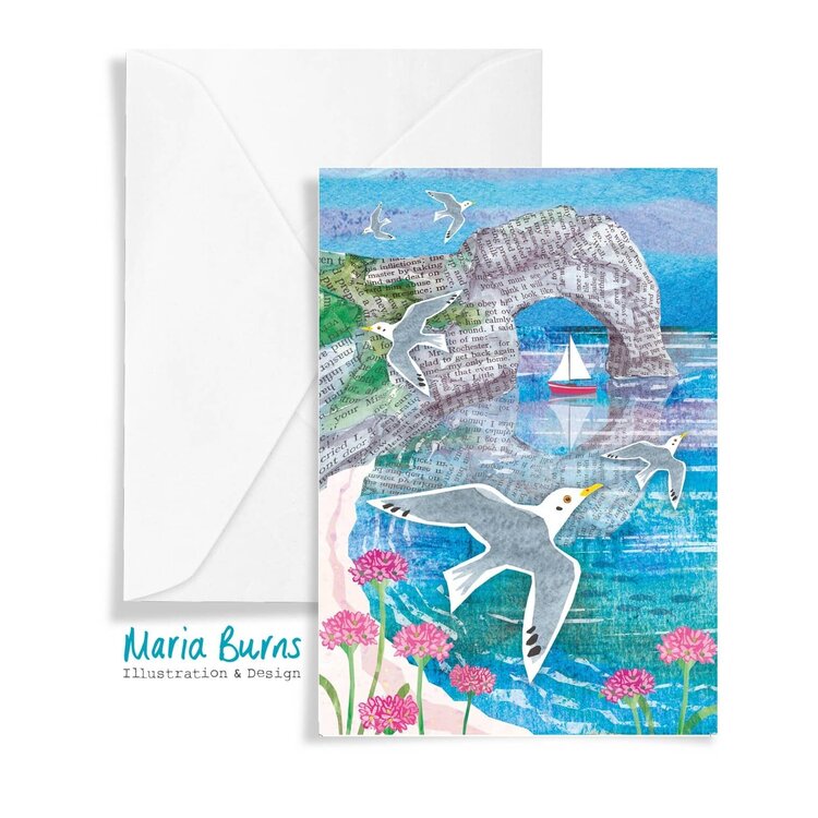 Maria Burns Durdle Door Illustrated Art Card
