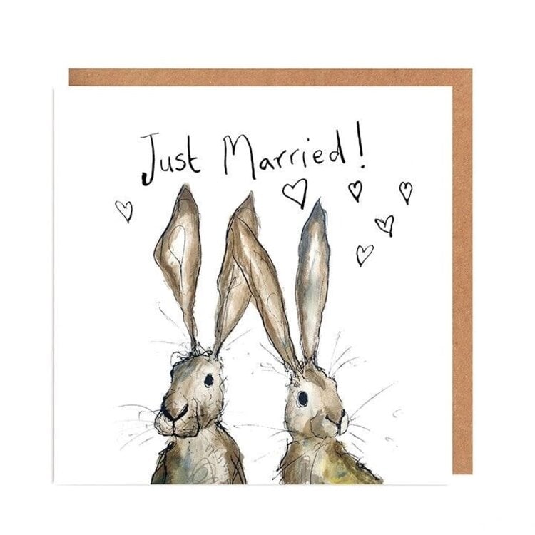 Catherine Rayner 'Just Married' Pair of Hares Card