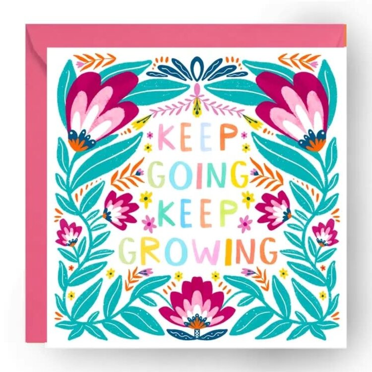 The Sunshine Bindery 'Keep Going, Keep Growing' Recycled Greetings Card