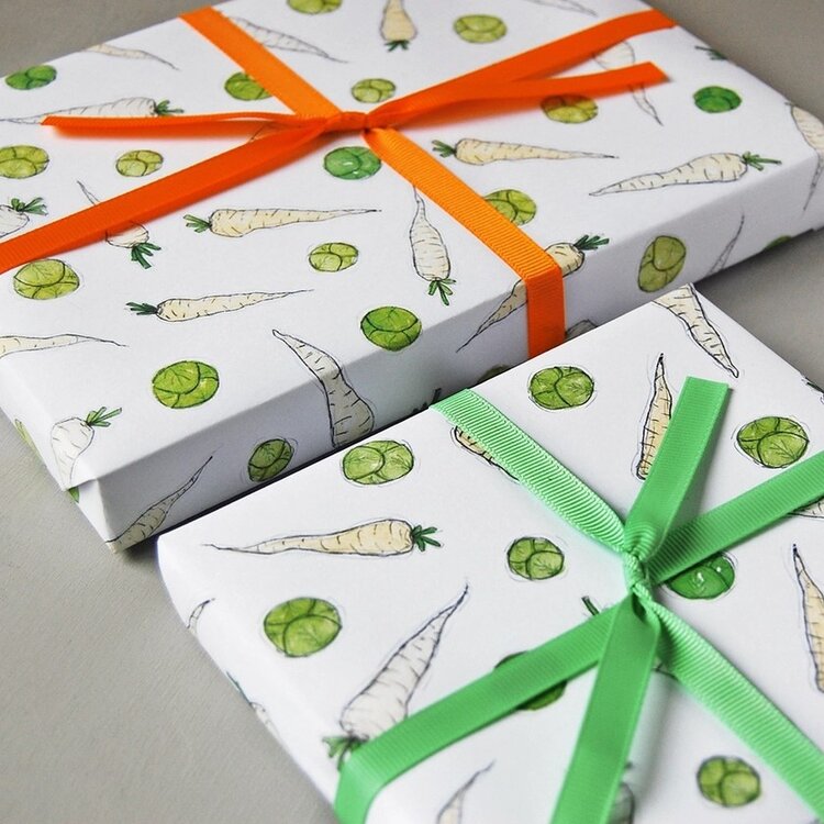 Clara and Macy Sprouts & Parsnips Gift Wrap & Tag Set