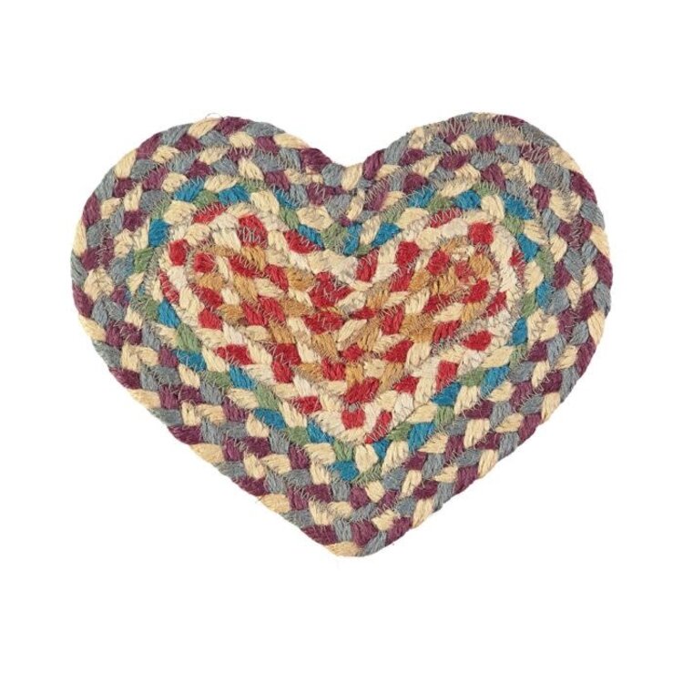 The Braided Rug Company Organic Jute Heart Coaster