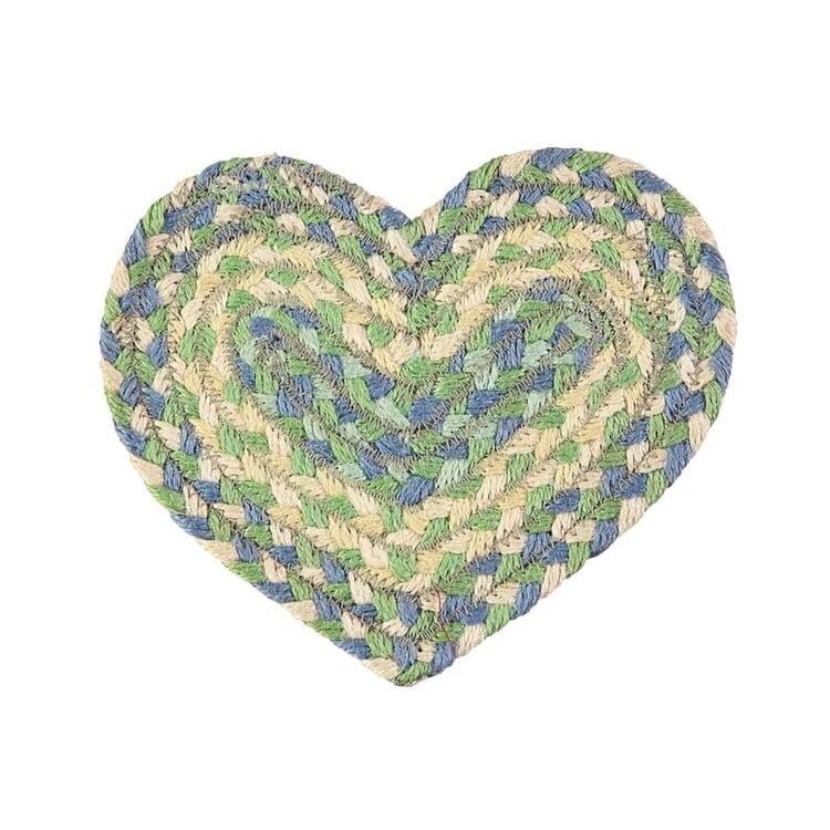 The Braided Rug Company Organic Jute Heart Coaster