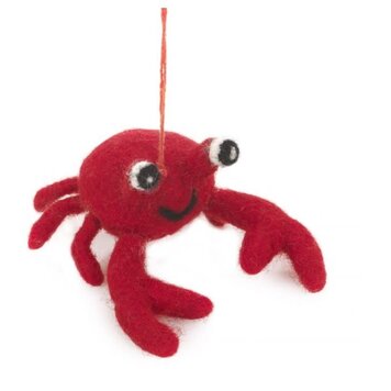 Felt So Good Handmade Felt Crab Hanging Decoration