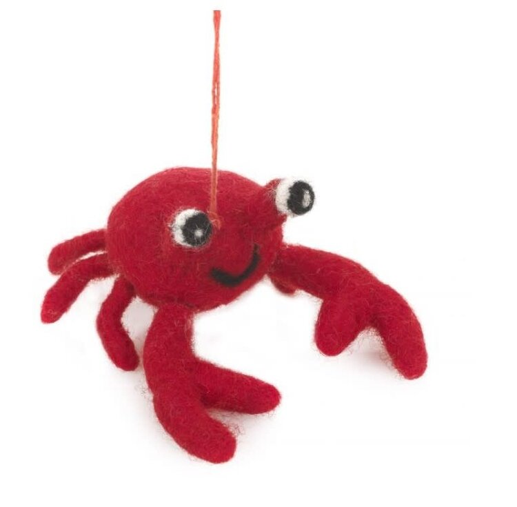 Felt So Good Handmade Felt Crab Hanging Decoration