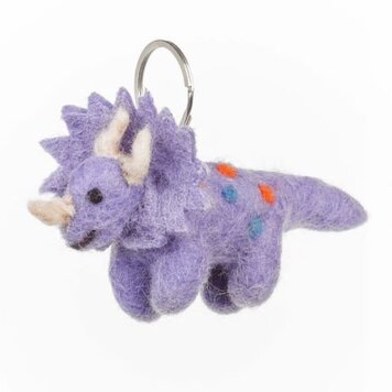 Felt So Good Handmade Needle Felt Triceratops Keyring