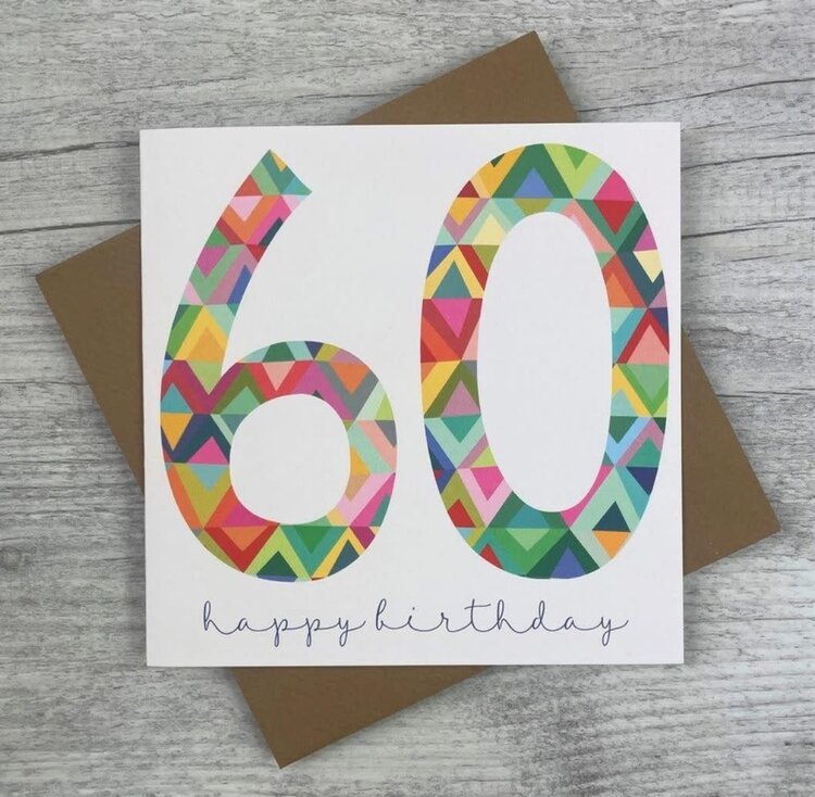 Joanne De Pace Colourful Age Birthday Card - Various