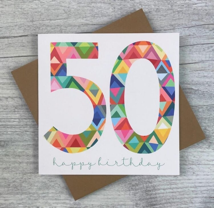 Joanne De Pace Colourful Age Birthday Card - Various