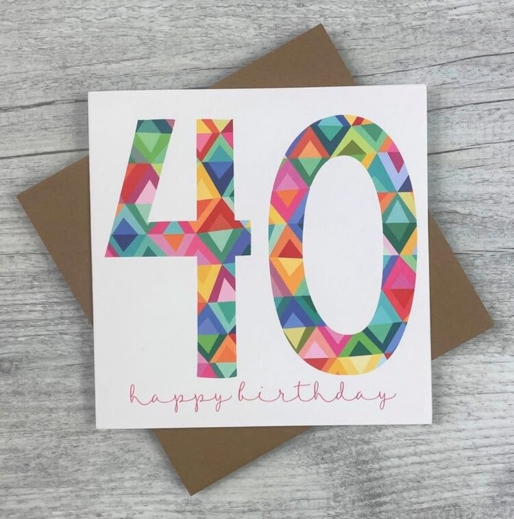 Joanne De Pace Colourful Age Birthday Card - Various