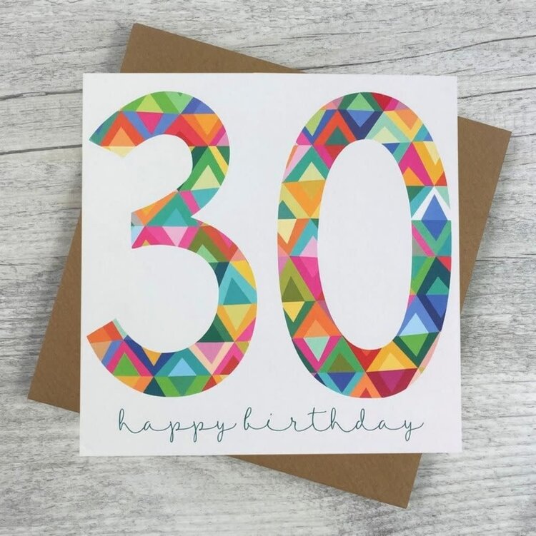 Joanne De Pace Colourful Age Birthday Card - Various