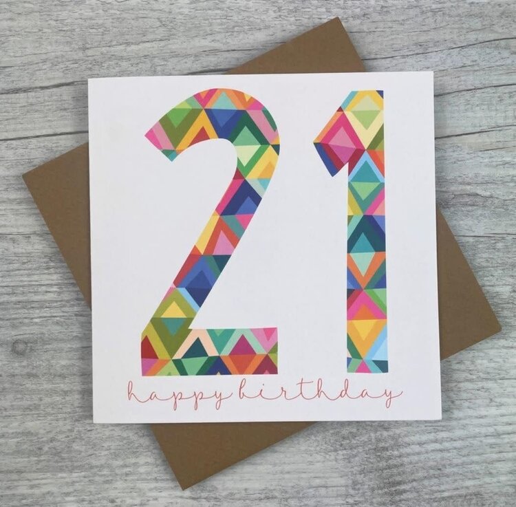 Joanne De Pace Colourful Age Birthday Card - Various