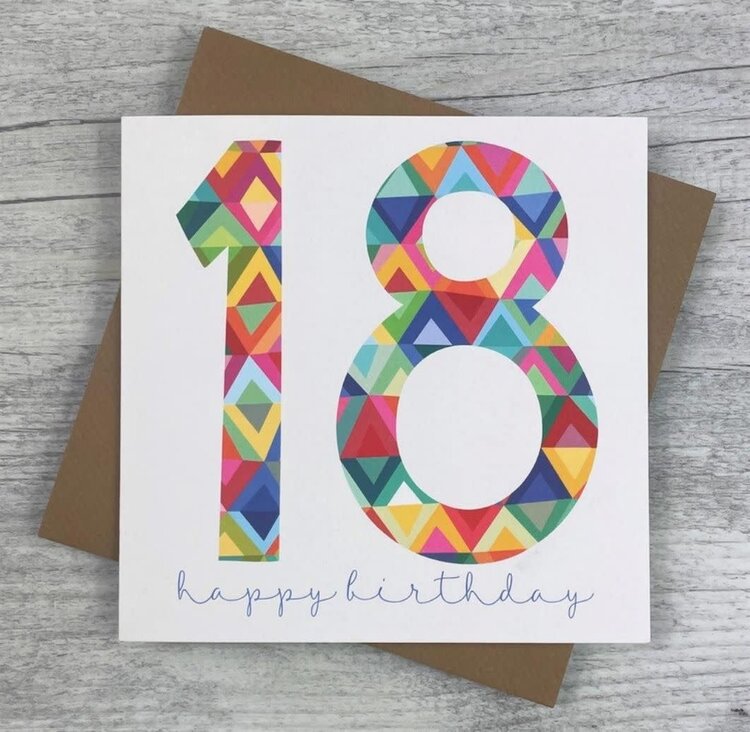 Joanne De Pace Colourful Age Birthday Card - Various