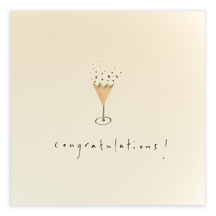 Ruth Jackson Champagne 'Congratulations' Pencil Shavings Card