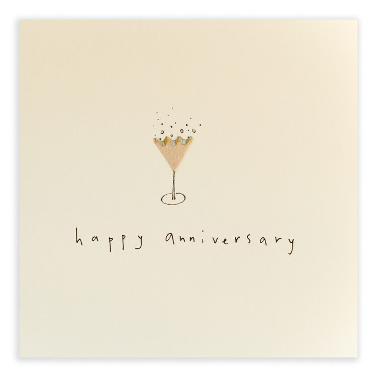 Ruth Jackson Champagne 'Anniversary' Pencil Shavings Card