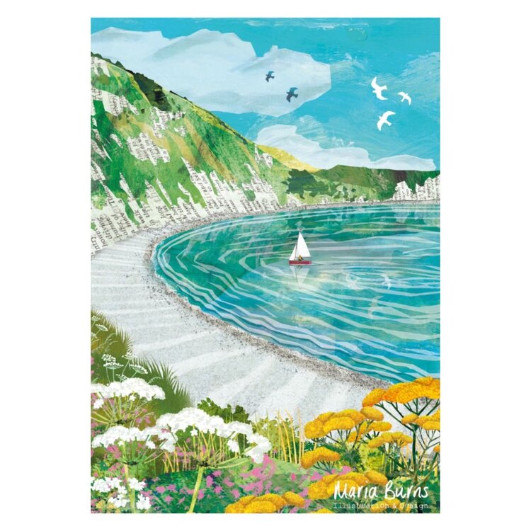 Maria Burns Lulworth Cove Illustrated Art Card