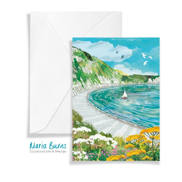 Maria Burns Lulworth Cove Illustrated Art Card