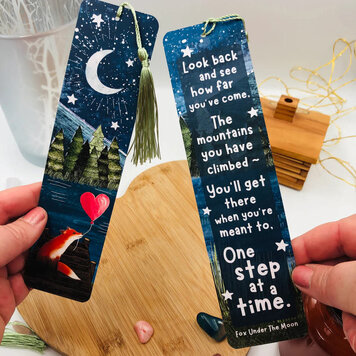 Fox Under The Moon Bookmark - One Step at a Time