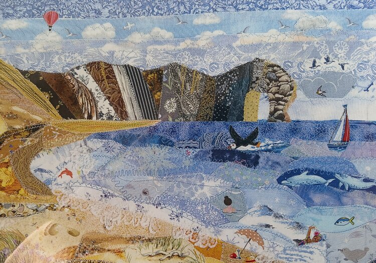 Lyn Hunt Durdle Door II Textile Art Card