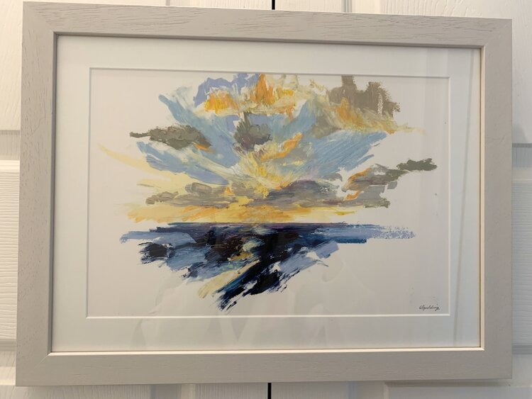 Eleanor Spalding 'III Sunrise' Oil Pastel Framed Original