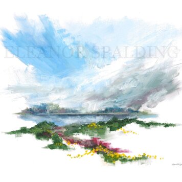 Eleanor Spalding 'Studland Lake' Giclee Mounted Print Large