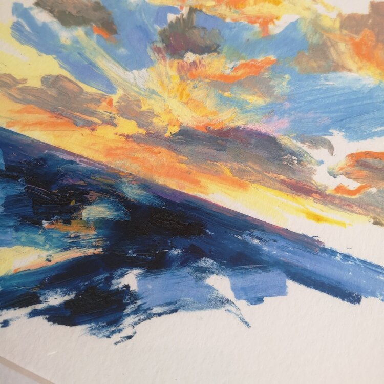 Eleanor Spalding 'III Sunrise Series' Giclee Mounted Print