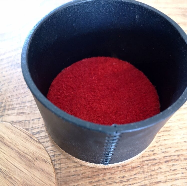 Etched Art Leather & Wood Round Watch Box