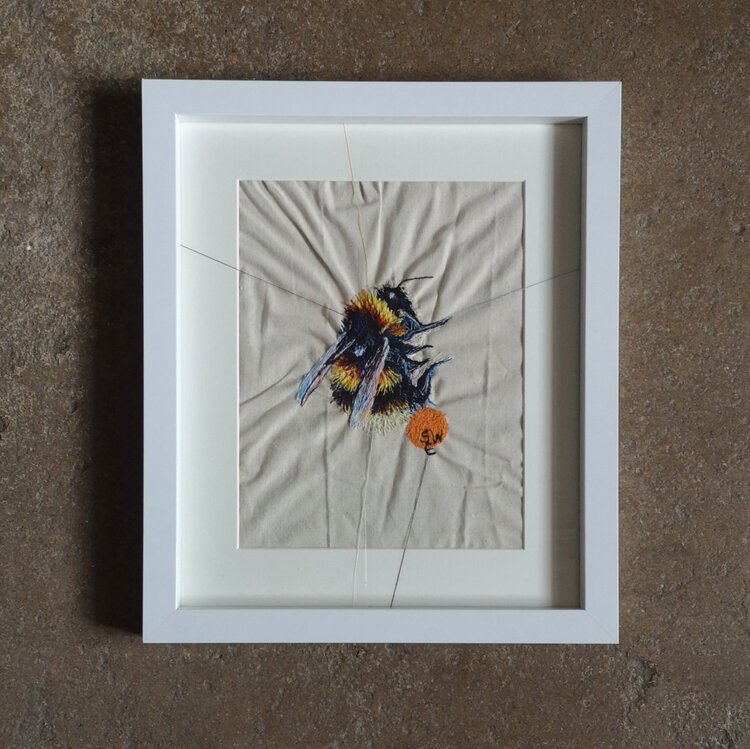 Suzy Wright Embroidered Bumblebee Original -