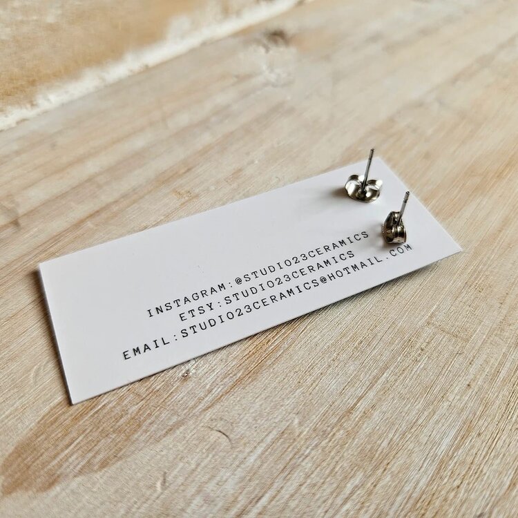 Studio 23 Ceramics Ceramic Pebble Stud Earrings
