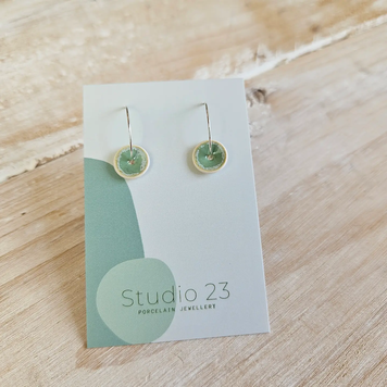 Studio 23 Ceramics Curved Drop Earrings