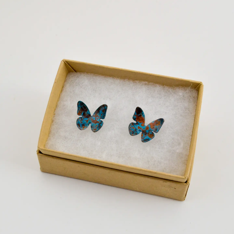 Stephanie Hopkins Copper Butterfly Stud Earrings