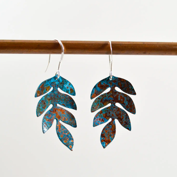 Stephanie Hopkins Copper Fern Drop Earrings