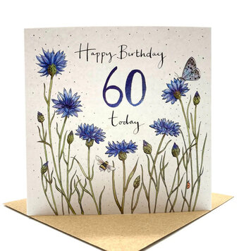 Ink and Snail Flower Age Birthday Card - Various