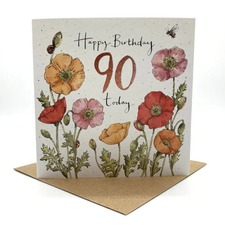 Ink and Snail Flower Age Birthday Card