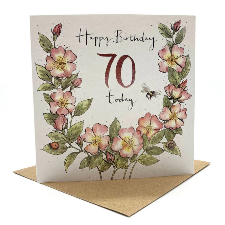 Ink and Snail Flower Age Birthday Card
