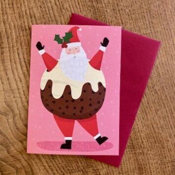 Joanne De Pace Father Christmas Pudding Card
