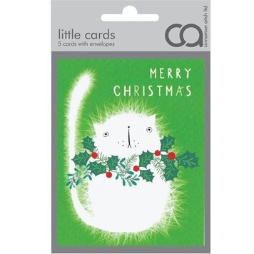 Margo 'Fluffy White Cat' Christmas Little Cards Pack