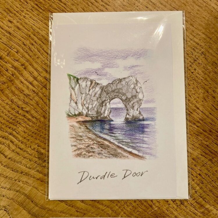Roger Chouler Durdle Door Pencil Illustrated Card