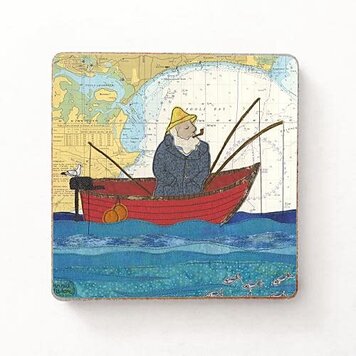 Hannah Wisdom Textiles 'Fishing At Poole' Magnet