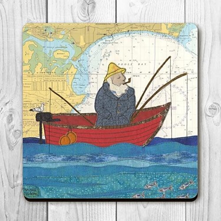 Hannah Wisdom Textiles 'Fishing At Poole' Coaster
