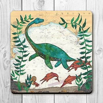 Hannah Wisdom Textiles 'Jurassic Coast Dinosaur' Coaster