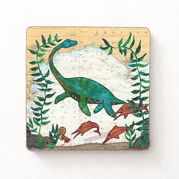 Hannah Wisdom Textiles 'Jurassic Coast' Dinosaur Wooden Magnet